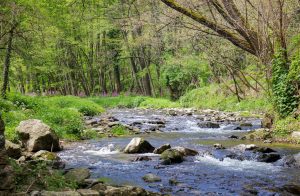 Vue dela rivière La Sumène à Lamastre en Ardèche