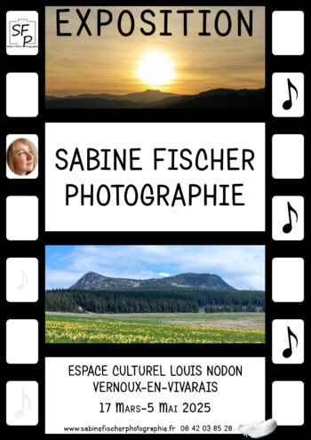 Exposition photos à l'Espace Louis Nodon à Vernoux-en-Vivarais du 17 mars 2025 au 5 mai 2025