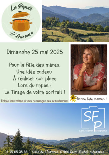 Offre spéciale Fête des mères à La Popote d'Aurance : repartez avec le tirage de votre portrait !