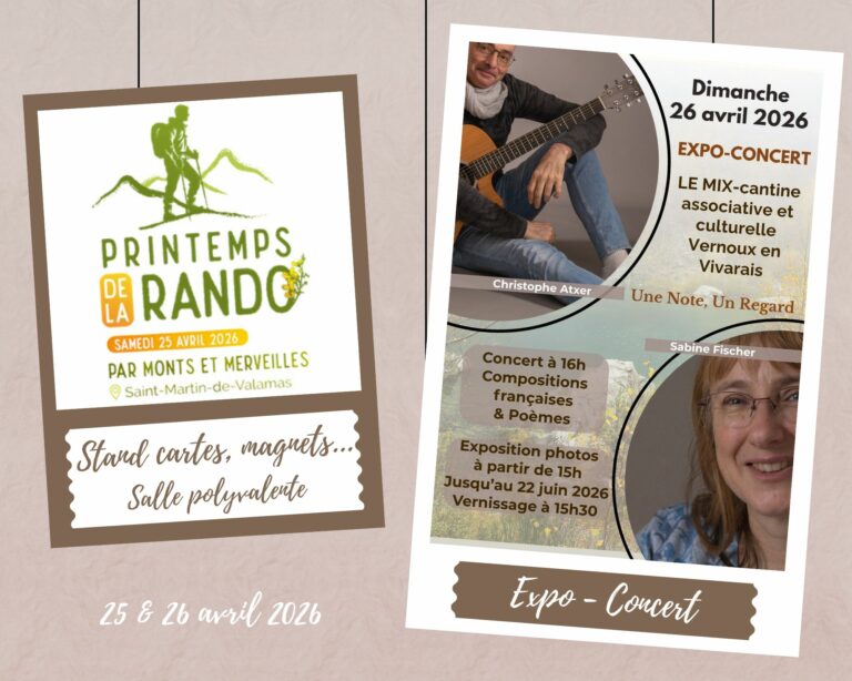Affiche stand et expo-concert du week-end du 25 et 26 avril 2026