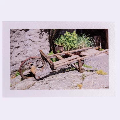 Carte Texturée Brouette en bois