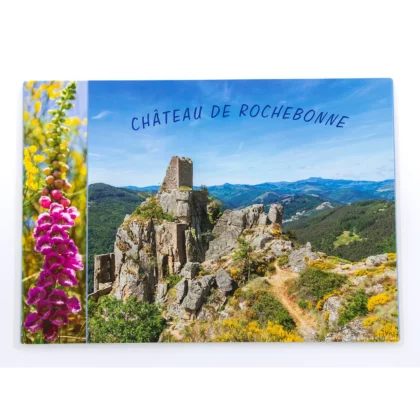 Set de table photos du Château de Rochebonne et fleurs de digitale