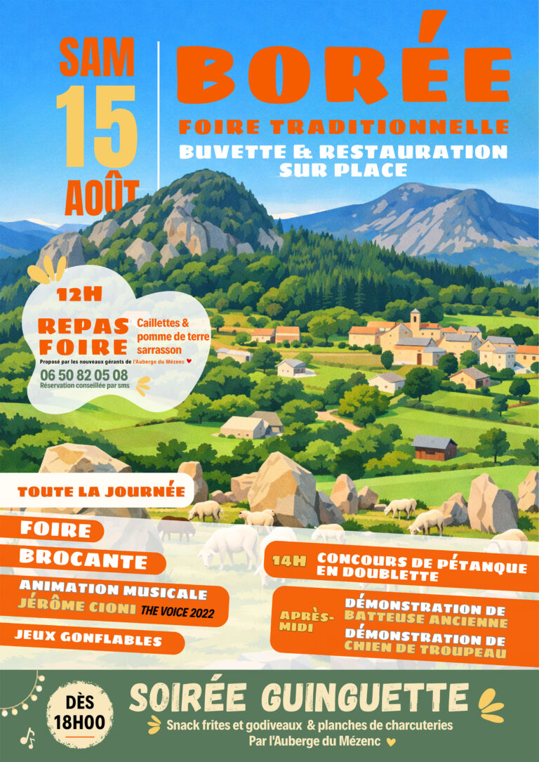 Affiche Foire de Borée 15 août 2026
